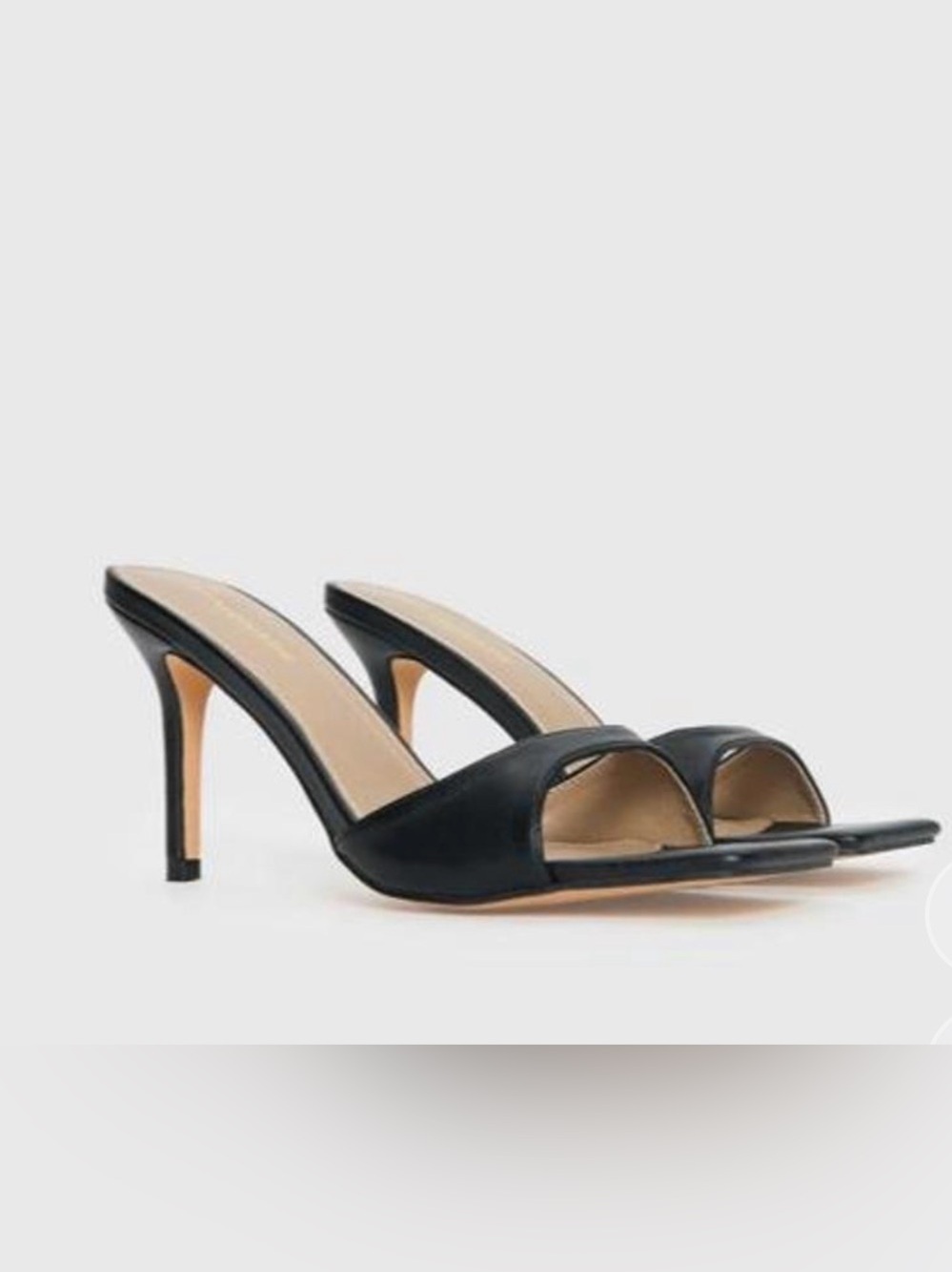 Lemonade Black Slip-On Square-Toe Heels